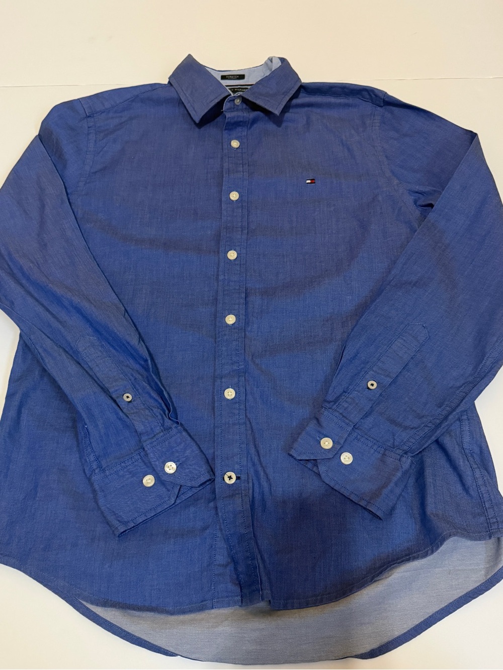 Tommy Hilfiger Men's Royal Blue Button-Down Dress Shirt